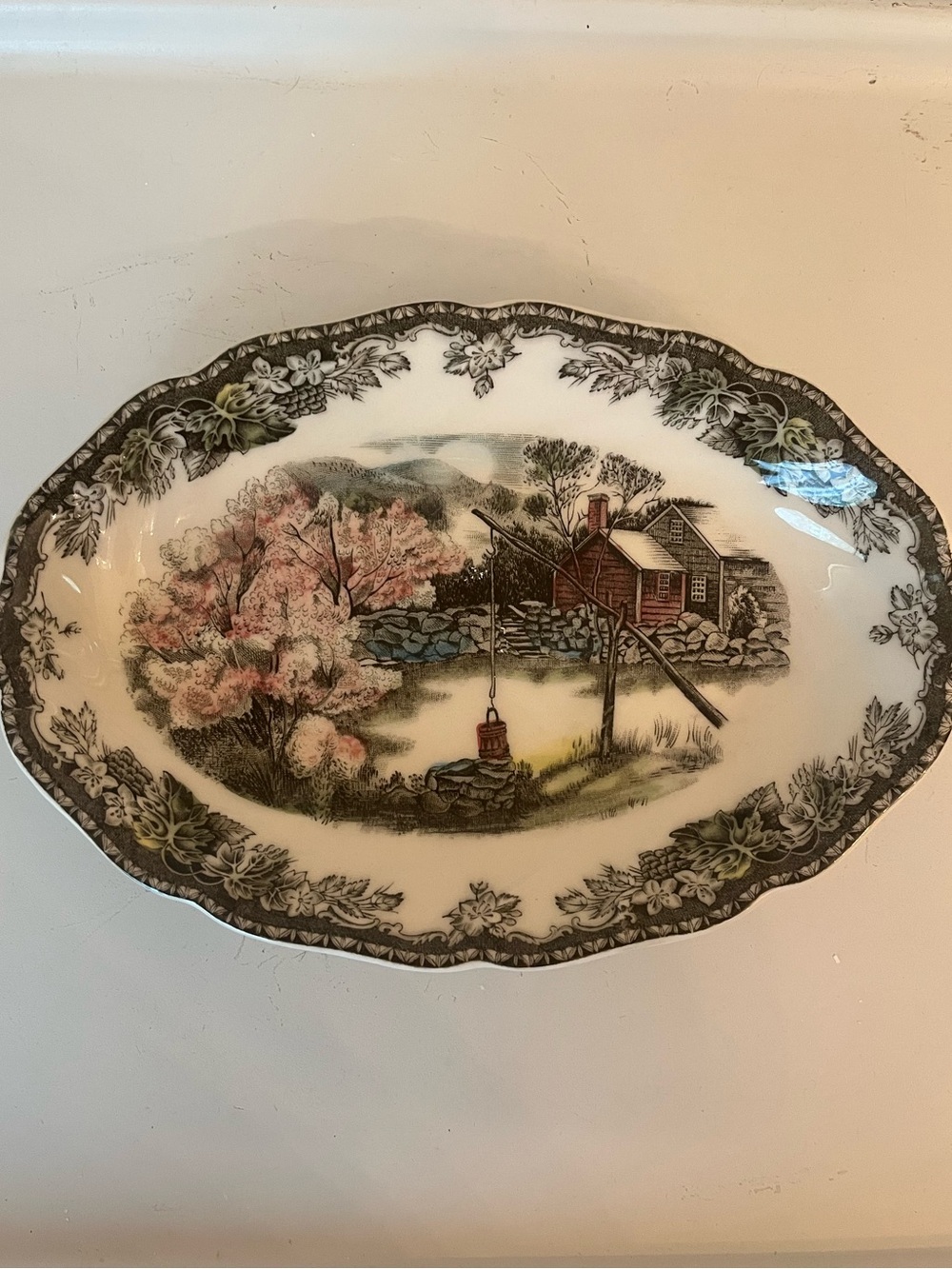 Johnson Bros. The Friendly Village Oval Dish 8x5.5" Made In England The WelI EUC